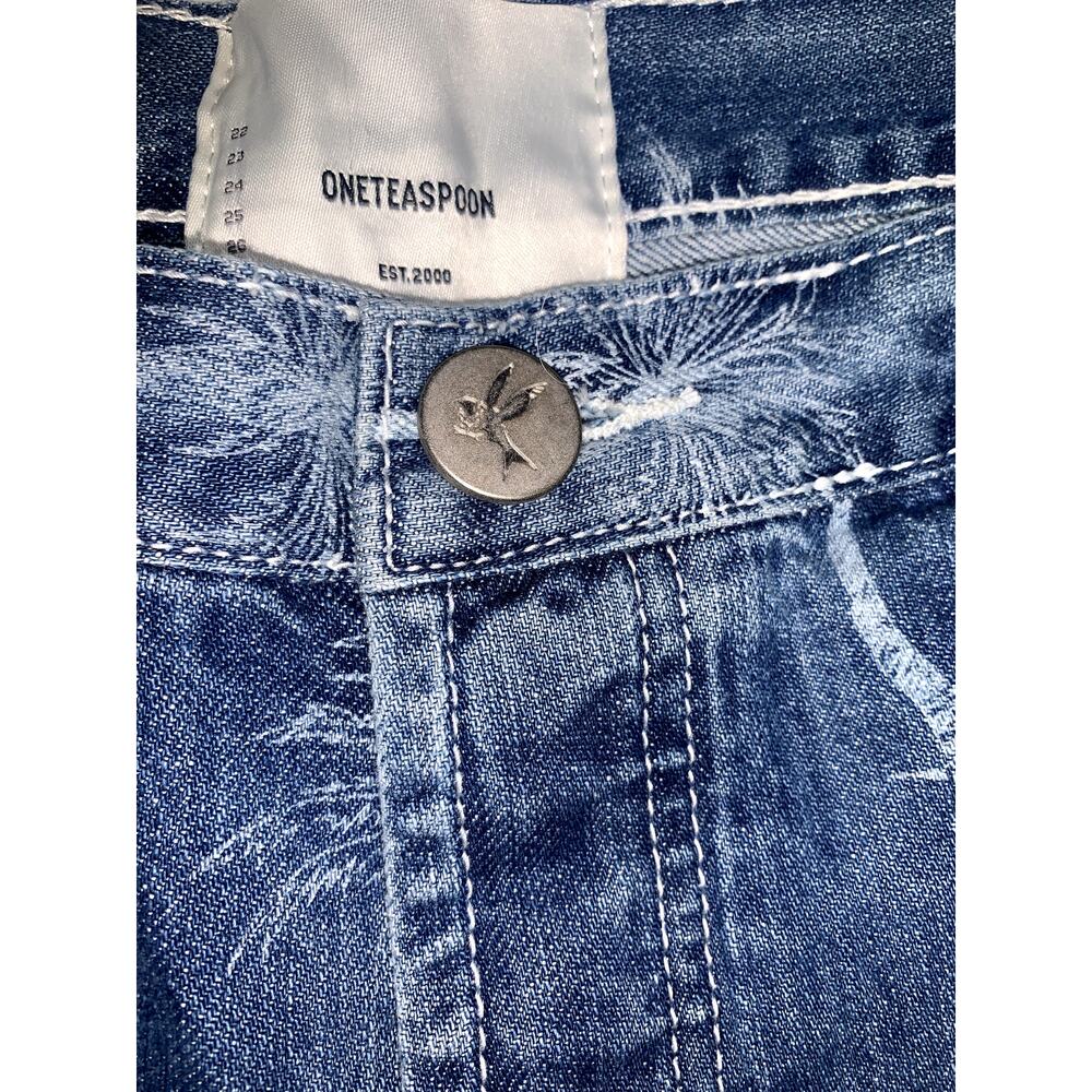 One Teaspoon Women's Malibu Blue Bandits‎ Low Waist Denim Shorts Size 31 - Picture 6 of 14